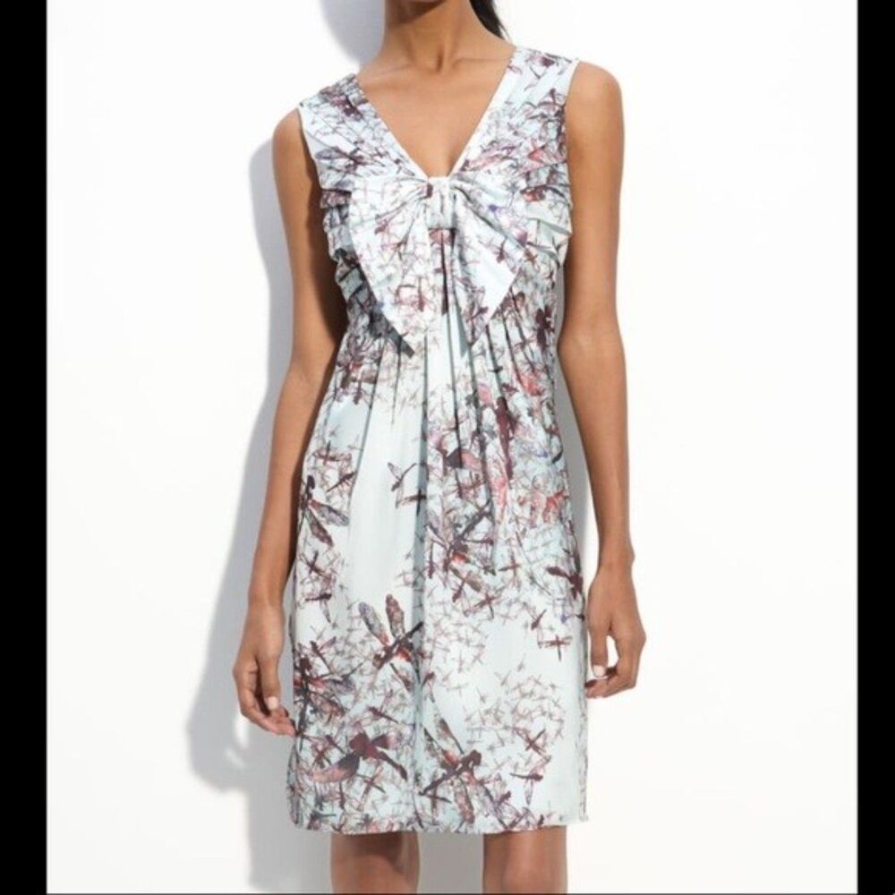 Ted Baker | Carii Dragonfly Bow Tie Dress Size Ted 3 US 8 Sleeveless Open Back - Picture 2 of 9
